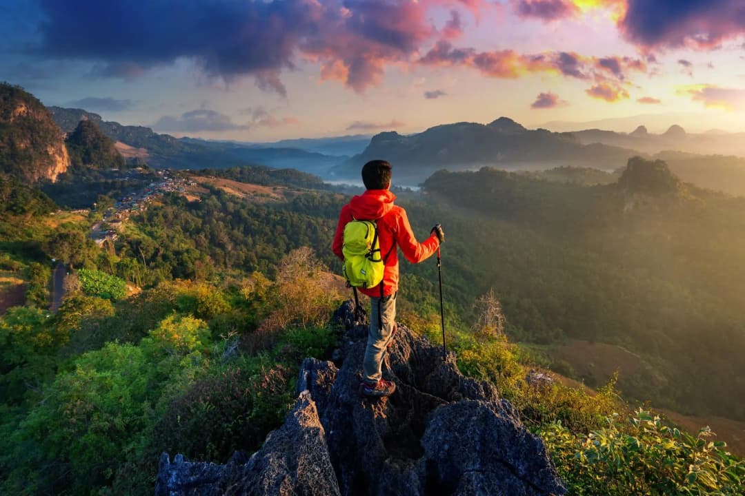 A person on top of a hill