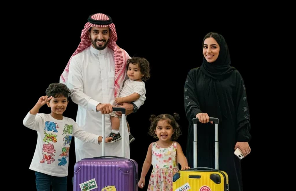 A Family with luggage