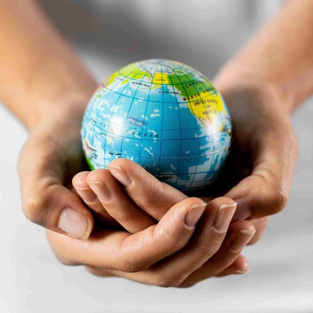 Globe on hand